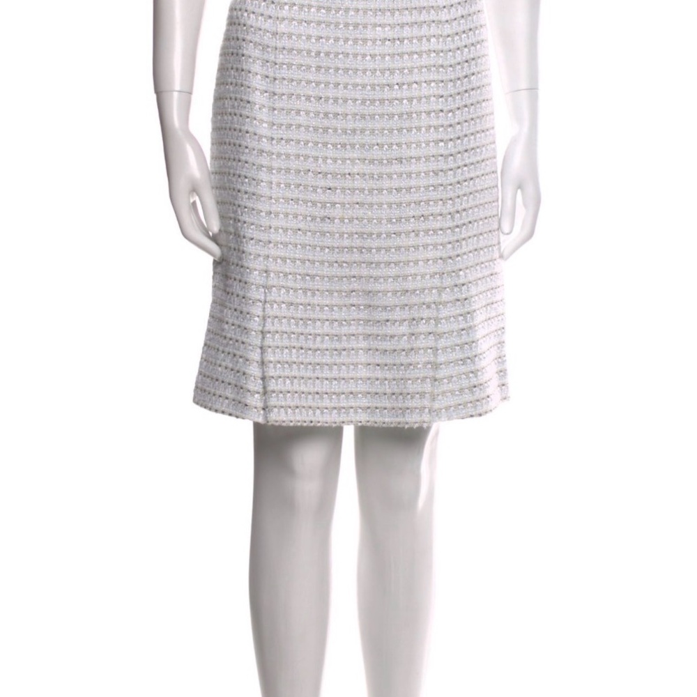 CHANEL  VINTAGE White Textured Pencil Skirt